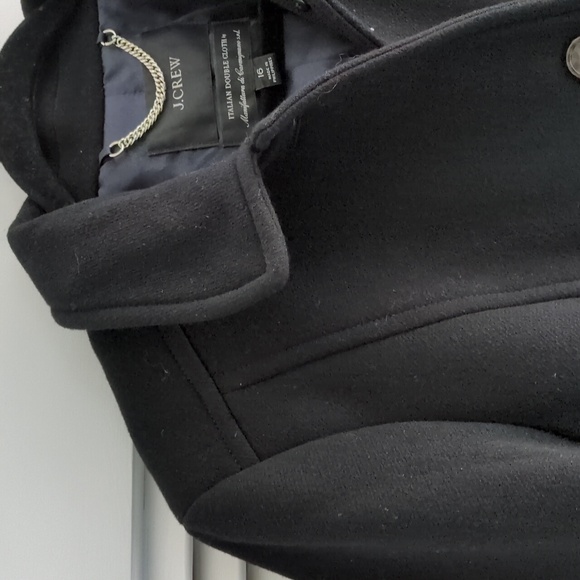 Nwt J. Crew 16 Black Midnight Wool Thinsulate Lined Midi Lady Day Coat Topcoat - Picture 2 of 13